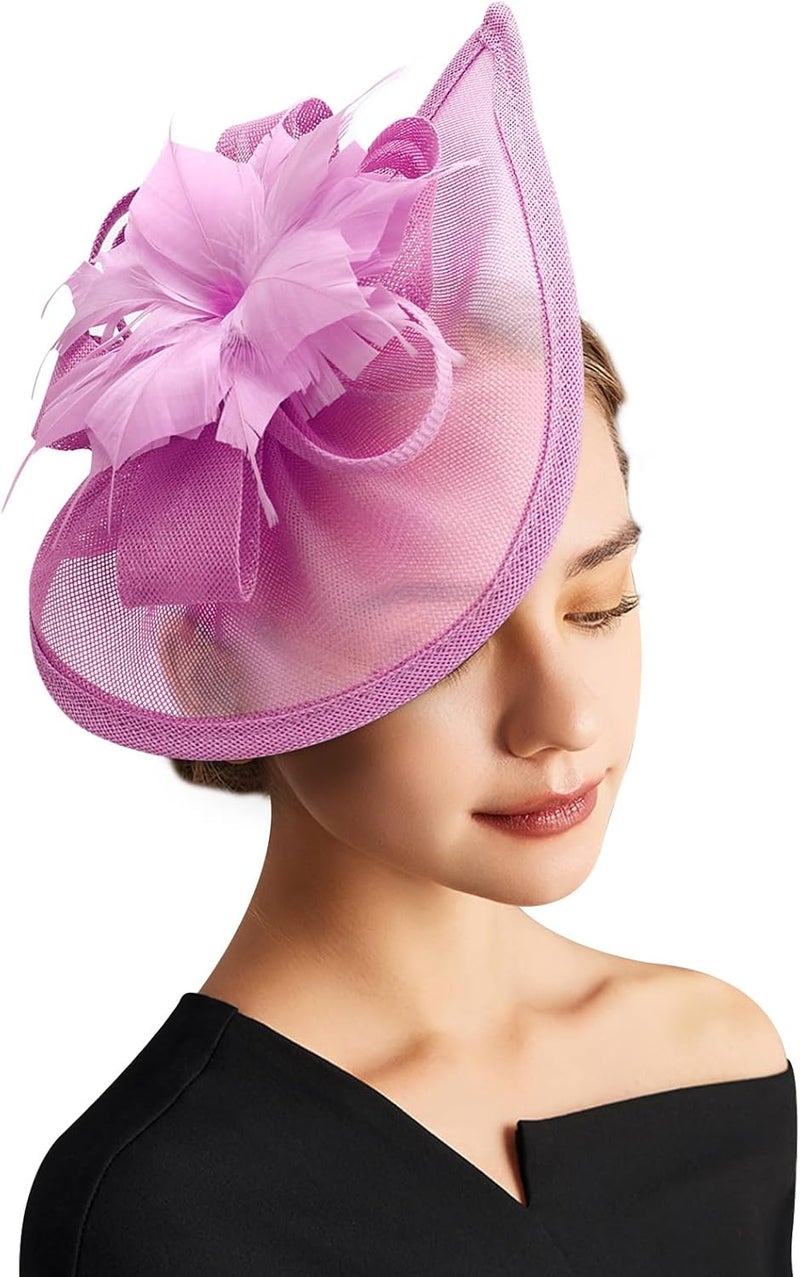 DRESHOW قبعات فاسيناتور للنساء قبعة حفلة شاي قبعة عتيقة على شكل علبة رأس لكوكتيل - Image 1